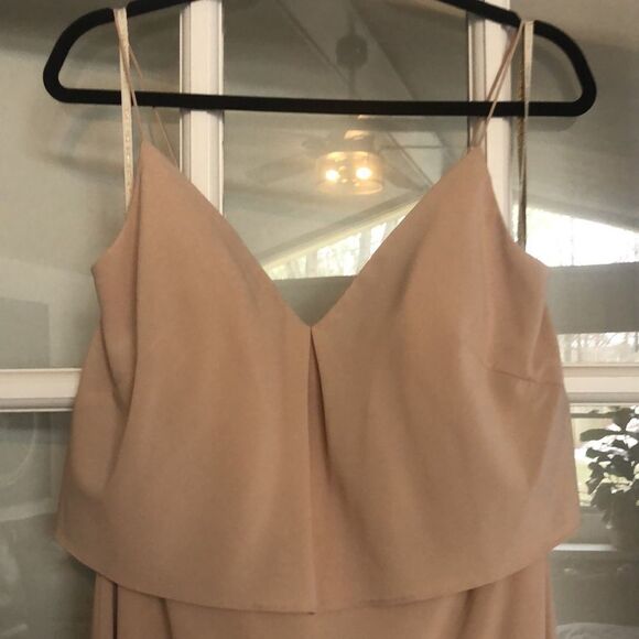 NWT JENNY YOO BRIE DRESS IN CHAI SIZE 12 UNHEMMED RETAIL $275 - Picture 7 of 12